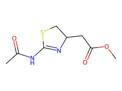 Methyl 2-(2-acetamido-4,5-dihydro-1,3-thiazol-4-yl)acetate structure