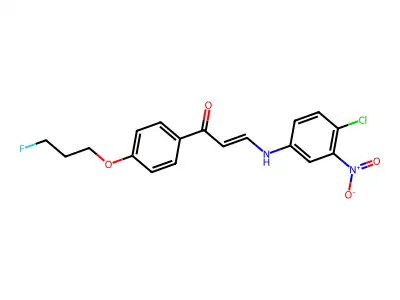 (E)-3-(4-chloro-3-nitroanilino)-1-[4-(3-fluoropropoxy)phenyl]-2-propen-1-one structure