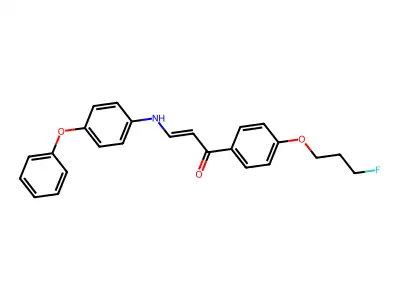 (E)-1-[4-(3-fluoropropoxy)phenyl]-3-(4-phenoxyanilino)-2-propen-1-one structure