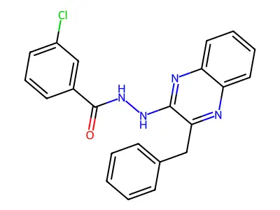 N'-(3-benzyl-2-quinoxalinyl)-3-chlorobenzenecarbohydrazide structure