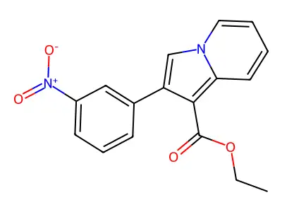 Ethyl 2-(3-nitrophenyl)indolizine-1-carboxylate structure