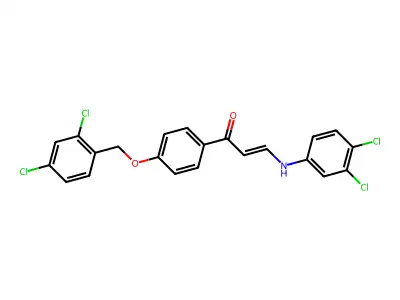 3-(3,4-Dichloroanilino)-1-[4-[(2,4-dichlorophenyl)methoxy]phenyl]prop-2-en-1-one structure