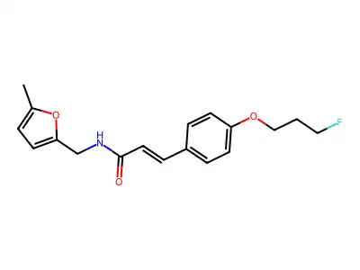 3-[4-(3-fluoropropoxy)phenyl]-N-[(5-methylfuran-2-yl)methyl]prop-2-enamide structure