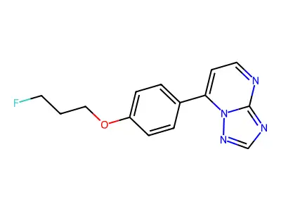 3-Fluoropropyl 4-[1,2,4]triazolo[1,5-a]pyrimidin-7-ylphenyl ether structure