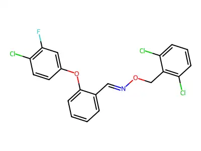 2-(4-chloro-3-fluorophenoxy)benzenecarbaldehyde O-(2,6-dichlorobenzyl)oxime structure