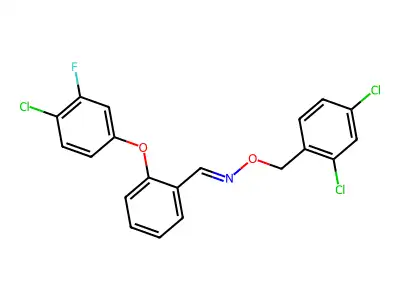 2-(4-chloro-3-fluorophenoxy)benzenecarbaldehyde O-(2,4-dichlorobenzyl)oxime structure