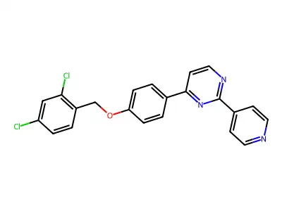 4-{4-[(2,4-Dichlorobenzyl)oxy]phenyl}-2-(4-pyridinyl)pyrimidine structure