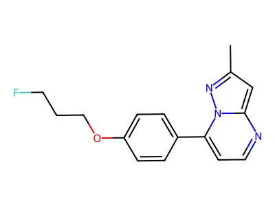 3-Fluoropropyl 4-(2-methylpyrazolo[1,5-a]pyrimidin-7-yl)phenyl ether structure