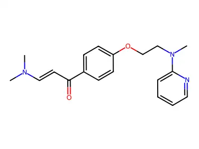 (E)-3-(dimethylamino)-1-(4-{2-[methyl(2-pyridinyl)amino]ethoxy}phenyl)-2-propen-1-one structure