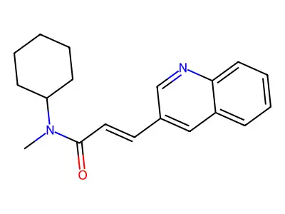 N-cyclohexyl-N-methyl-3-quinolin-3-ylprop-2-enamide structure