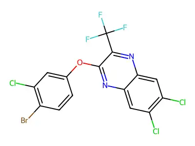 2-(4-Bromo-3-chlorophenoxy)-6,7-dichloro-3-(trifluoromethyl)quinoxaline structure