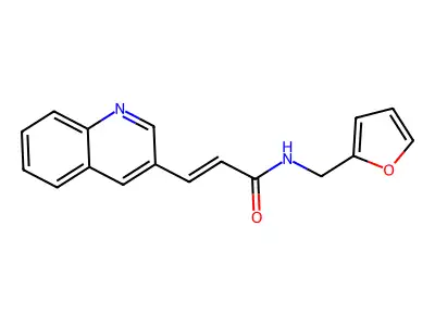 N-(furan-2-ylmethyl)-3-quinolin-3-ylprop-2-enamide structure