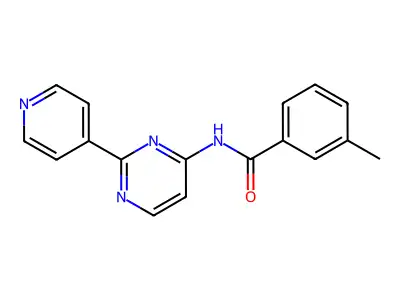 3-methyl-N-[2-(4-pyridinyl)-4-pyrimidinyl]benzenecarboxamide structure