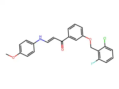 (E)-1-{3-[(2-chloro-6-fluorobenzyl)oxy]phenyl}-3-(4-methoxyanilino)-2-propen-1-one structure