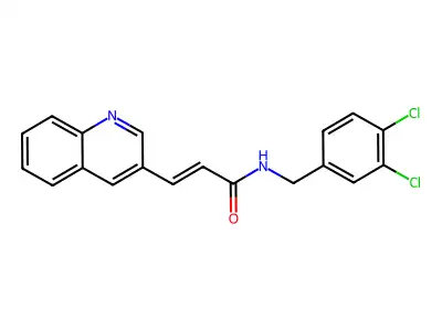 N-[(3,4-dichlorophenyl)methyl]-3-quinolin-3-ylprop-2-enamide structure