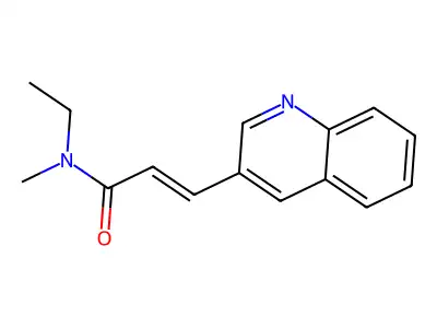 N-ethyl-N-methyl-3-quinolin-3-ylprop-2-enamide structure
