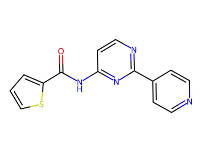 N-[2-(4-pyridinyl)-4-pyrimidinyl]-2-thiophenecarboxamide structure
