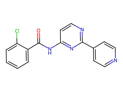 2-chloro-N-(2-pyridin-4-ylpyrimidin-4-yl)benzamide structure
