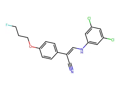 3-(3,5-Dichloroanilino)-2-[4-(3-fluoropropoxy)phenyl]prop-2-enenitrile structure