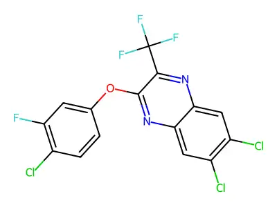 6,7-Dichloro-2-(4-chloro-3-fluorophenoxy)-3-(trifluoromethyl)quinoxaline structure