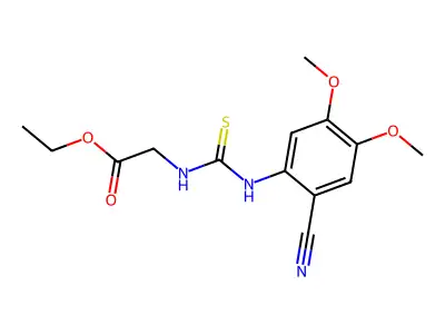 Ethyl 2-{[(2-cyano-4,5-dimethoxyanilino)carbothioyl]amino}acetate structure