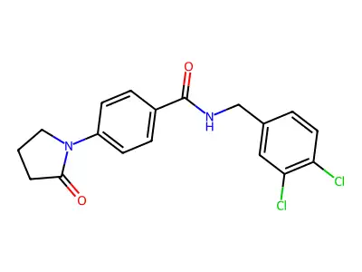 N-[(3,4-dichlorophenyl)methyl]-4-(2-oxopyrrolidin-1-yl)benzamide structure