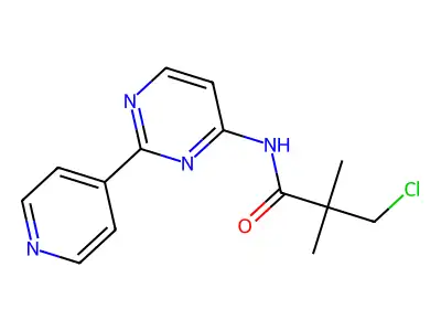 3-chloro-2,2-dimethyl-N-[2-(4-pyridinyl)-4-pyrimidinyl]propanamide structure