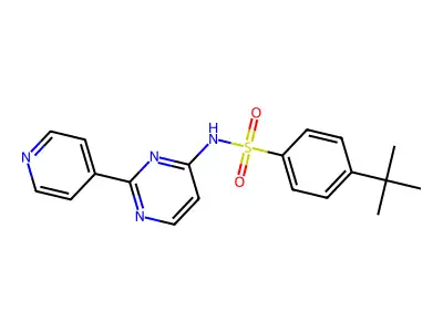 4-(tert-butyl)-N-[2-(4-pyridinyl)-4-pyrimidinyl]benzenesulfonamide structure