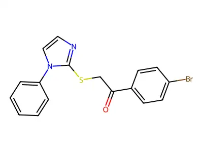 1-(4-bromophenyl)-2-[(1-phenyl-1H-imidazol-2-yl)sulfanyl]-1-ethanone structure