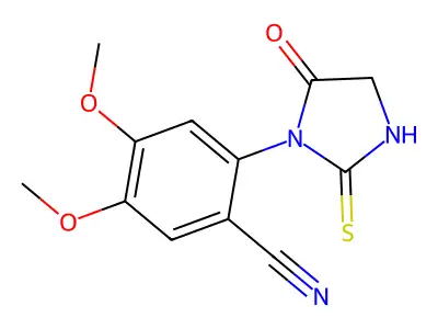 4,5-Dimethoxy-2-(5-oxo-2-sulfanylideneimidazolidin-1-yl)benzonitrile structure
