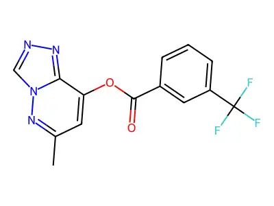 6-methyl[1,2,4]triazolo[4,3-b]pyridazin-8-yl 3-(trifluoromethyl)benzenecarboxylate structure