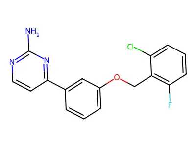 4-{3-[(2-Chloro-6-fluorobenzyl)oxy]phenyl}-2-pyrimidinamine structure