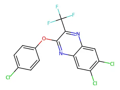 6,7-Dichloro-2-(4-chlorophenoxy)-3-(trifluoromethyl)quinoxaline structure