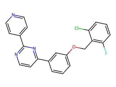4-{3-[(2-Chloro-6-fluorobenzyl)oxy]phenyl}-2-(4-pyridinyl)pyrimidine structure
