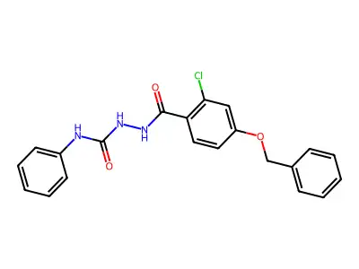 2-[4-(benzyloxy)-2-chlorobenzoyl]-N-phenyl-1-hydrazinecarboxamide structure