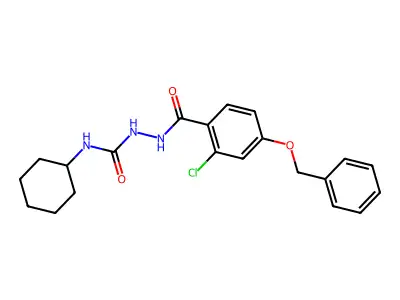 2-[4-(benzyloxy)-2-chlorobenzoyl]-N-cyclohexyl-1-hydrazinecarboxamide structure