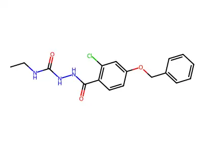 2-[4-(benzyloxy)-2-chlorobenzoyl]-N-ethyl-1-hydrazinecarboxamide structure
