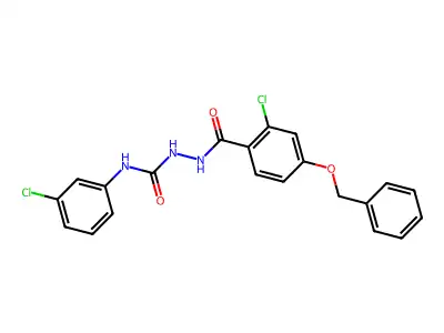 2-[4-(benzyloxy)-2-chlorobenzoyl]-N-(3-chlorophenyl)-1-hydrazinecarboxamide structure