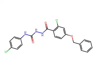 2-[4-(benzyloxy)-2-chlorobenzoyl]-N-(4-chlorophenyl)-1-hydrazinecarboxamide structure