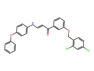 1-[3-[(2,4-Dichlorophenyl)methoxy]phenyl]-3-(4-phenoxyanilino)prop-2-en-1-one structure