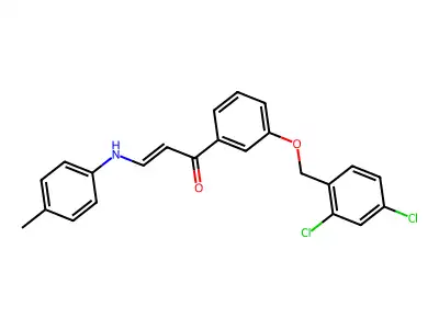 1-[3-[(2,4-Dichlorophenyl)methoxy]phenyl]-3-(4-methylanilino)prop-2-en-1-one structure