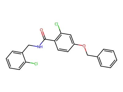 4-(benzyloxy)-2-chloro-N-(2-chlorobenzyl)benzenecarboxamide structure