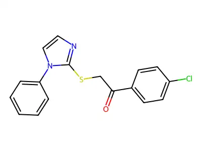 1-(4-chlorophenyl)-2-[(1-phenyl-1H-imidazol-2-yl)sulfanyl]-1-ethanone structure