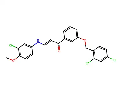(E)-3-(3-chloro-4-methoxyanilino)-1-{3-[(2,4-dichlorobenzyl)oxy]phenyl}-2-propen-1-one structure