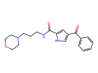 4-benzoyl-N-(3-morpholinopropyl)-1H-pyrrole-2-carboxamide structure