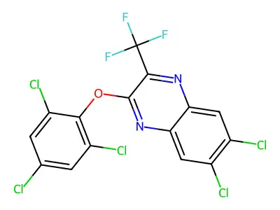 6,7-Dichloro-2-(2,4,6-trichlorophenoxy)-3-(trifluoromethyl)quinoxaline structure