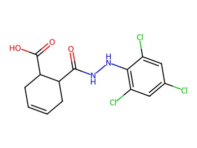 6-{[2-(2,4,6-Trichlorophenyl)hydrazino]carbonyl}-3-cyclohexene-1-carboxylic acid structure