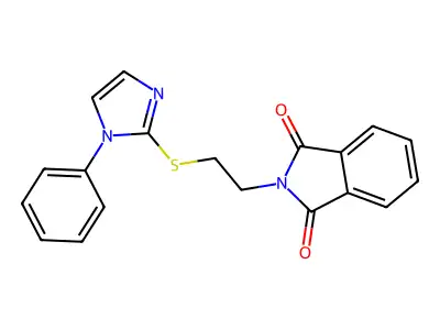 2-[2-(1-Phenylimidazol-2-yl)sulfanylethyl]isoindole-1,3-dione structure