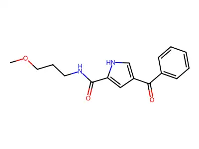 4-benzoyl-N-(3-methoxypropyl)-1H-pyrrole-2-carboxamide structure