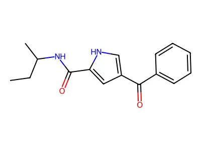 4-benzoyl-N-(sec-butyl)-1H-pyrrole-2-carboxamide structure
